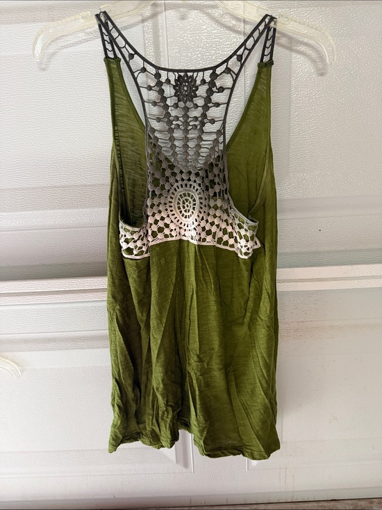 a.n.a Tops - a.n.a Olive Green Tank with Cream Crochet Back